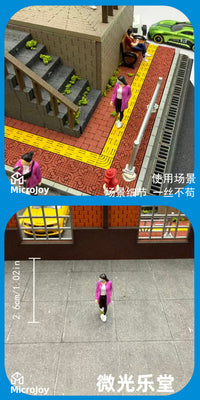 1/64微缩仿真人偶模型树脂涂装成品小人戴口罩女玩具摆件