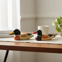 Colorful Mallard Duck Figurine Vivid Shape Garden Ornament for Study Room