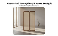 Modern Chinese Aesthetic Arched Top Cane Panel Foldable Design 4-Panel Folding Partition Solid Wood Frame Room Divider Woven Texture for Apartment Dwellers, Home Away Ice Workers, Interior Designers, Entryway, Bedroom