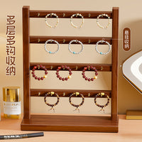 Solid Wood Jewelry Display Stand for Bracelets, Necklaces, and Hair Ties