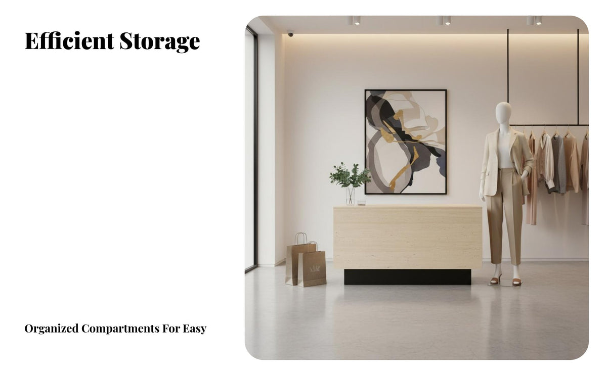 Versatile Design Checkout Counter Stable Structure Minimalist Shop Counter Easy to Clean Payment ier's Desk Sturdy Construction for Salon Owners, Receptionists, Office Managers, Clothing Boutique, Retail Shop, Lobby