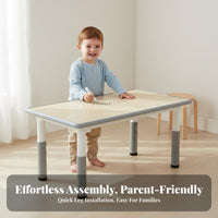 Height Adjustable Kids Table Easy to Clean Adjustable Height Kids Table children's Study Desk for Young Children, Teachers, Playroom, Home