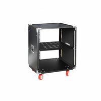 Mobile Audio Rack Cabinet Performance-Grade Pro Audio Rack Case Shockproof DJ Equipment Roadworthy Enclosure for Sound Engineers, Artists, KTV