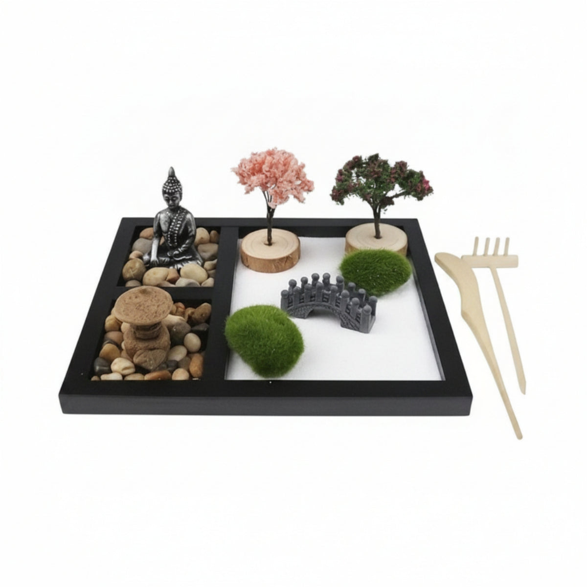 Tabletop Zen Garden Rectangular Desktop Zen Garden Divided for Office
