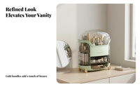 Large Capacity Multi-Drawer Cosmetic Container Dust-Proof Footed Cosmetic Organizer with Drawers Transparent Lid Facial Care Carrier Stylish Design for Makeup Enthusiasts, Students, Adults, Dressing Table, Dresser, Bedroom, Bathroom