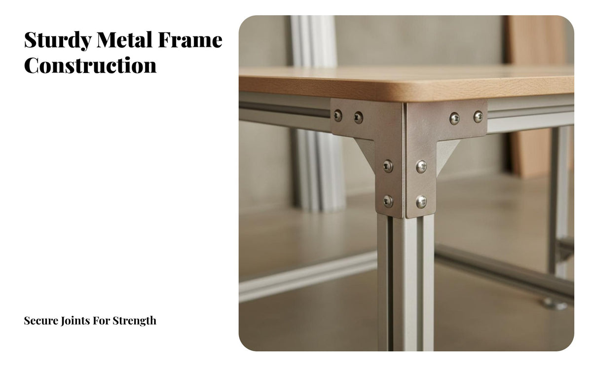 Modern Design Long factory-inspired design Desk Spacious desk surface Long factory-inspired Desk Sturdy Construction Computer Table Minimalist Look for Professionals, Students, Designers, Studio, Living Room, Bedroom