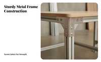 Modern Design Long factory-inspired design Desk Spacious desk surface Long factory-inspired Desk Sturdy Construction Computer Table Minimalist Look for Professionals, Students, Designers, Studio, Living Room, Bedroom