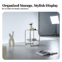 Clear Multi-Tier Table Minimalist aesthetic Nightstand Easy to Clean for Living Room