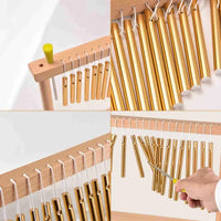 CALLOWAY 20-Note Wind Chime with Wooden Frame, Gold and Silver Tones, Percussion Instrument