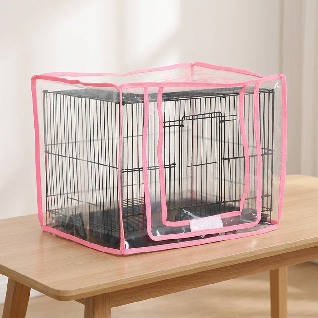 Bird Cage Cover with Transparent Cage Cover Panel, EVA Material Anti-Wind Birdcage Cover, Zippered Indoor Outdoor Pet Cage Cover for Guinea Pig