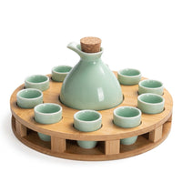 Japanese Sake Set Ceramic 12-Piece Minimalist Style