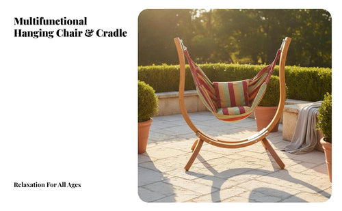 Comfortable Freestanding Swing Chair Thickened Cushion Patio Furniture Long-Lasting Construction Swing Seat Heavy-Duty Frame for Children, Homeowners, Garden, Outdoor, Balcony, Poolside