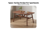 5 Pieces Modern Wooden Dining Set Rectangular Table Ergonomic Chairs Space Saving Design Wood Grain Finish Suitable for Restaurant Owners Adults Cafe Small Apartment Home Decoration