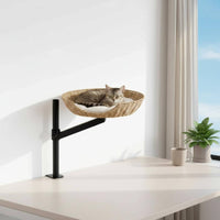 Desktop Cat Bed 360° Rotation Rotating Cat Bed Stand Elevated Pet Resting Station for Cats, Tabletop