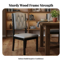 2 Pieces Upholstered Tufted-Back Chair Easy Assembly Indoor Seating Nordic