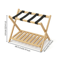 Bamboo Suitcase Holder Folding Luggage Rack Compact
