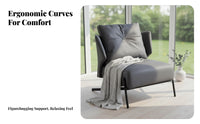 Curved Spine Armchair Light Luxury Aesthetic Lounge Chair Designer Inspired Modern Design for Office, Reception Area