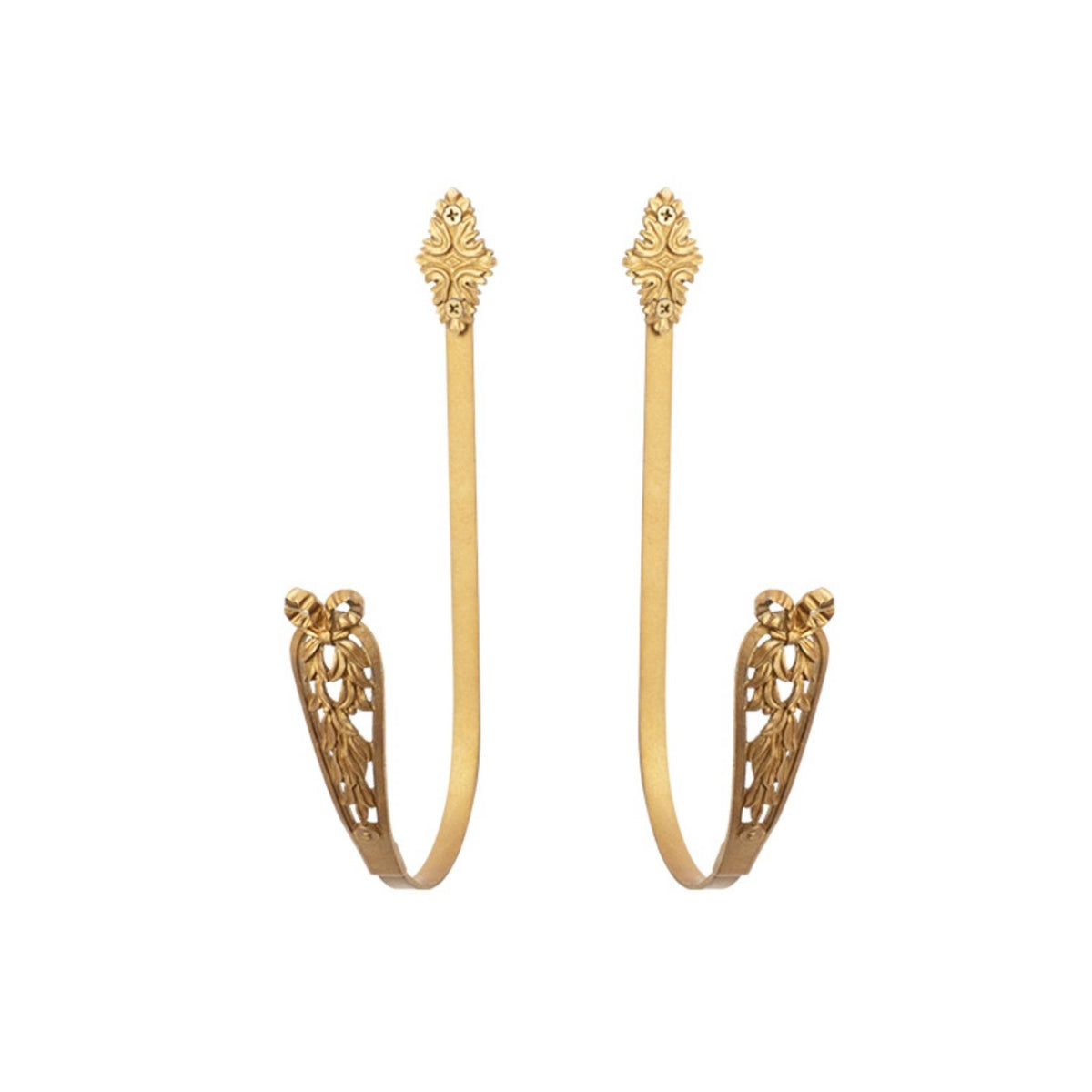 Curtain Holdback with Ornamental Gilded Ornamental Top Side Holder Wall-Mounted Hardware for Bedroom