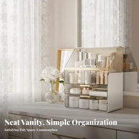 Desktop Makeup organizer with Drawers Clear View Design for Bathroom Counter