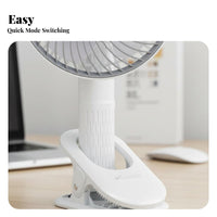 Clip on Fan 3-Speed Settings Portable Attach Fan Adjustable Angle for Students