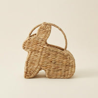 Woven Basket Bunny Basket Round Loop Handle Basket Hand Woven Storage Basket Featuring Lightweight Feel and Practical Storage Function Suitable for Laundry Room Decorative Use Workspace