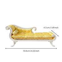 1:12 Scale Dollhouse Fainting Couch Daybed Wooden Frame Miniature Upholstery Sofa for Collectors, Hobbyists, Diorama