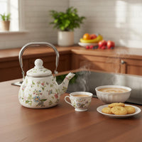 Enamel Tea Kettle Built-in Filter Floral Tea Kettle