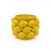 Vase with Lemon Reliefs Citrus-Themed Fruit-Inspired Vase Glossy for Living Room