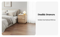 Wooden Nightstand with Drawer Mortise and Tenon Joint Bedside Table for Bedroom
