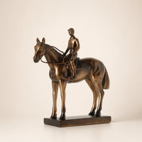 Equestrian Statue Detailed Craftsmanship Rectangular Base Horse Equestrian Statue Tabletop Ornament