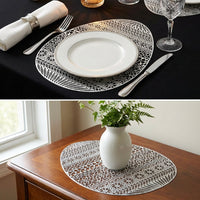 Easter Table Mat Egg Shaped PVC Placemat Oil Resistant Heatproof Table Mat for Kitchen & Dining, Washable for Party, Kitchen, Restaurants