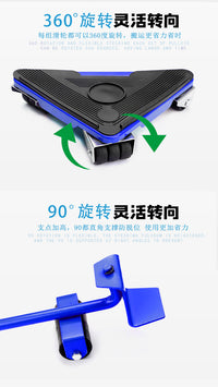 5-Piece Iron Triangular Furniture Mover with Swivel Casters Portable Heavy Item Moving Tool
