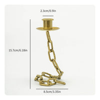Industrial Style Candlestick Wrought Iron Art Suspended Chain Candle Holder Unique Centerpiece House Decoration for Living Room