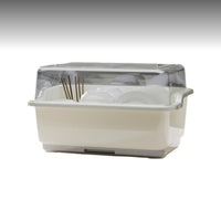 Multi-Functional Kitchen Dish Rack with Lid and Drawer Drain