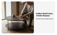 Three-Legged Circular Table Factory-Chic Aesthetic Household Furniture Vintage Look Stable Tripod Base for Apartment Dwellers