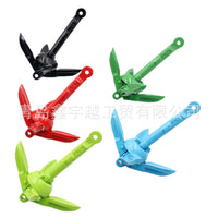 Blue Plastic-Coated Folding Umbrella Anchor for Fishing Boats and Kayaks