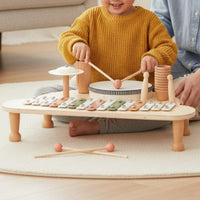 Multifunction Percussion Toy Portable Wooden Xylophone Table Early Learning