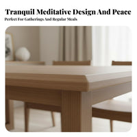 7 Pieces 6 Person Dining Table Set Minimalist Design Dining Table and Chairs Set Sturdy Construction for Interior Designers, Restaurant Owners