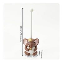 Elephant Toilet Brush and Holder Set Decorative for Bathroom, Kids