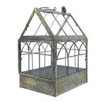 Vintage Iron and Glass Greenhouse Flower Pot