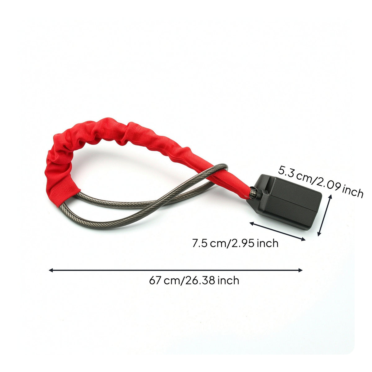 Strong Steering Wheel Lock with Steel Cable Heavy Duty Cable Steering Wheel Lock Visible Deterrent Car Anti-Theft Device Long-Lasting for Drivers, Street Parking