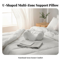 Detachable Strap Anti-Roll Sleep Pillow Ergonomic Design Back Sleeping Guide Soft & Supportive for Patients, Bed, Nursing Home, Wheelchair