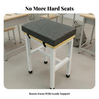 Thick Sponge Seat Pad Thickened Rectangle Seat Cushion Breathable Chair Cushion with Straps for Students, Classroom, Office, Dining Room