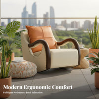 Upholstered Rocking Chair Comfortable Upholstered Highspine reclining chair Reclining Function Indoor Furniture for Parents, Living Room, Bedroom, study corner