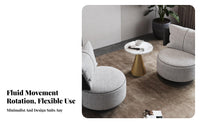 Upholstered Rotating Chair Modern Design Living Room Furniture Ergonomic Design Long-Long-Lastinging Frame for Adults, Readers