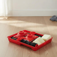 Rotating Handle Paint Roller Easy Cleanup Foam Paint Roller Kit Reusable Tray Painting Tool