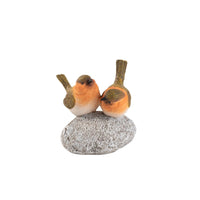 Bird Figurine with Stone Base Tabletop Bird Figurine Compact Sculpture for Shelf, Patio