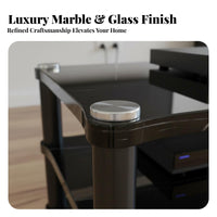 Amplifier Stand Stable Structure Home Theater Equipment Shelf Space-Saving Stereo Component Cabinet for Audiophiles, Living Room