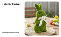 Easter Rabbit Decoration Mossy Appearance Artificial Foliage Rabbit Statue