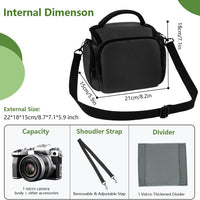 Digital SLR Camera Bag Waterproof Shockproof Camera Case with Adjustable Shoulder Strap, Large Capacity